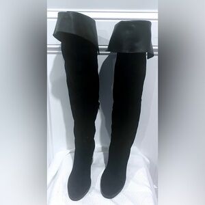 Office London Black Suede Over the Knee Boot. sz 9.5/40 EU